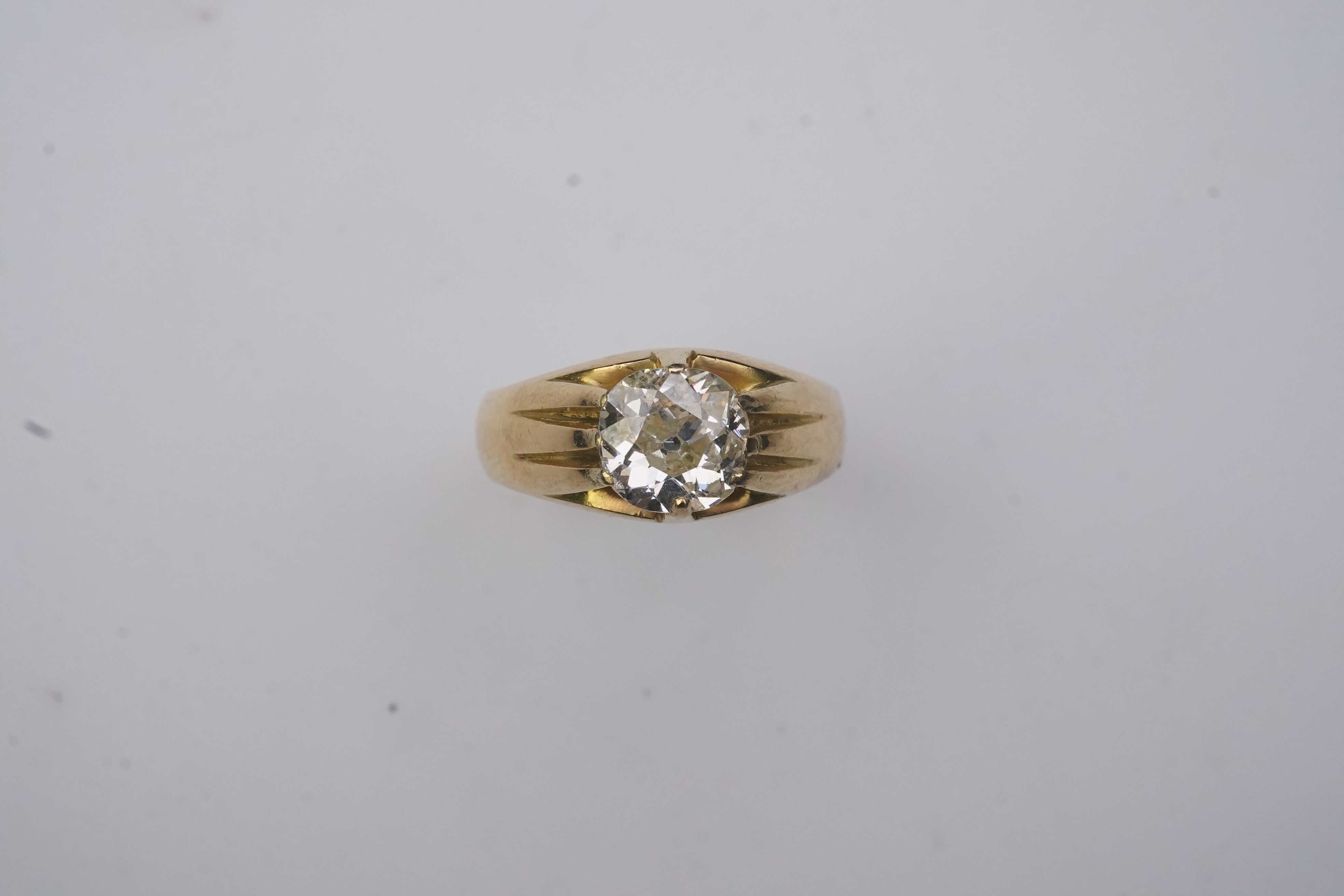 A diamond ring, 1.28 carat old mine cut diamond ring